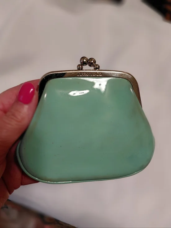 Tiffany & Co. Patent Leather Kiss Lock Coin Purse In Tiffany Blue - Picture 7 of 9